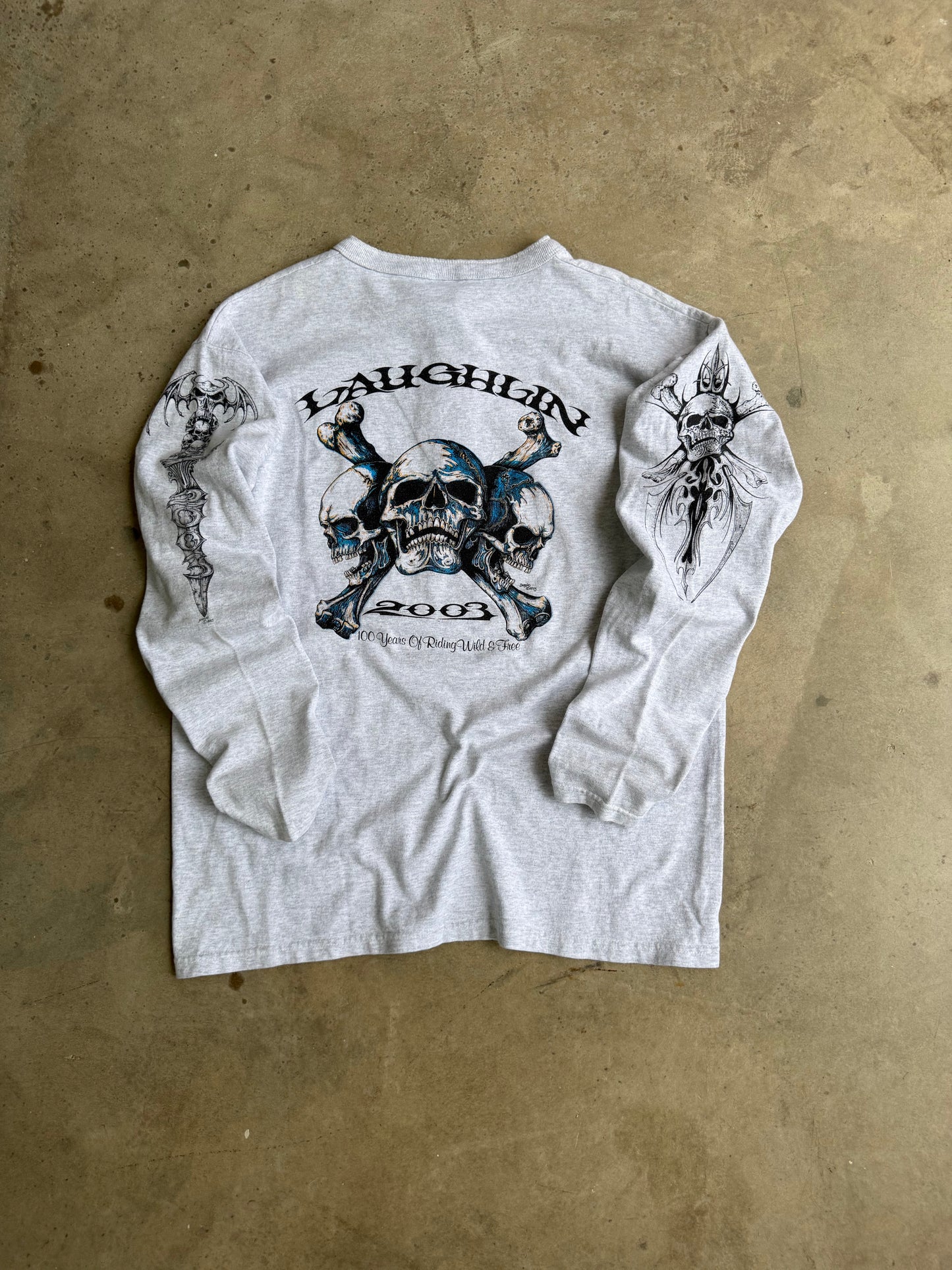 Vintage Tatoo Skull Long Sleeve Tee - L