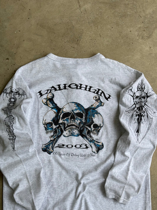 Vintage Tatoo Skull Long Sleeve Tee - L