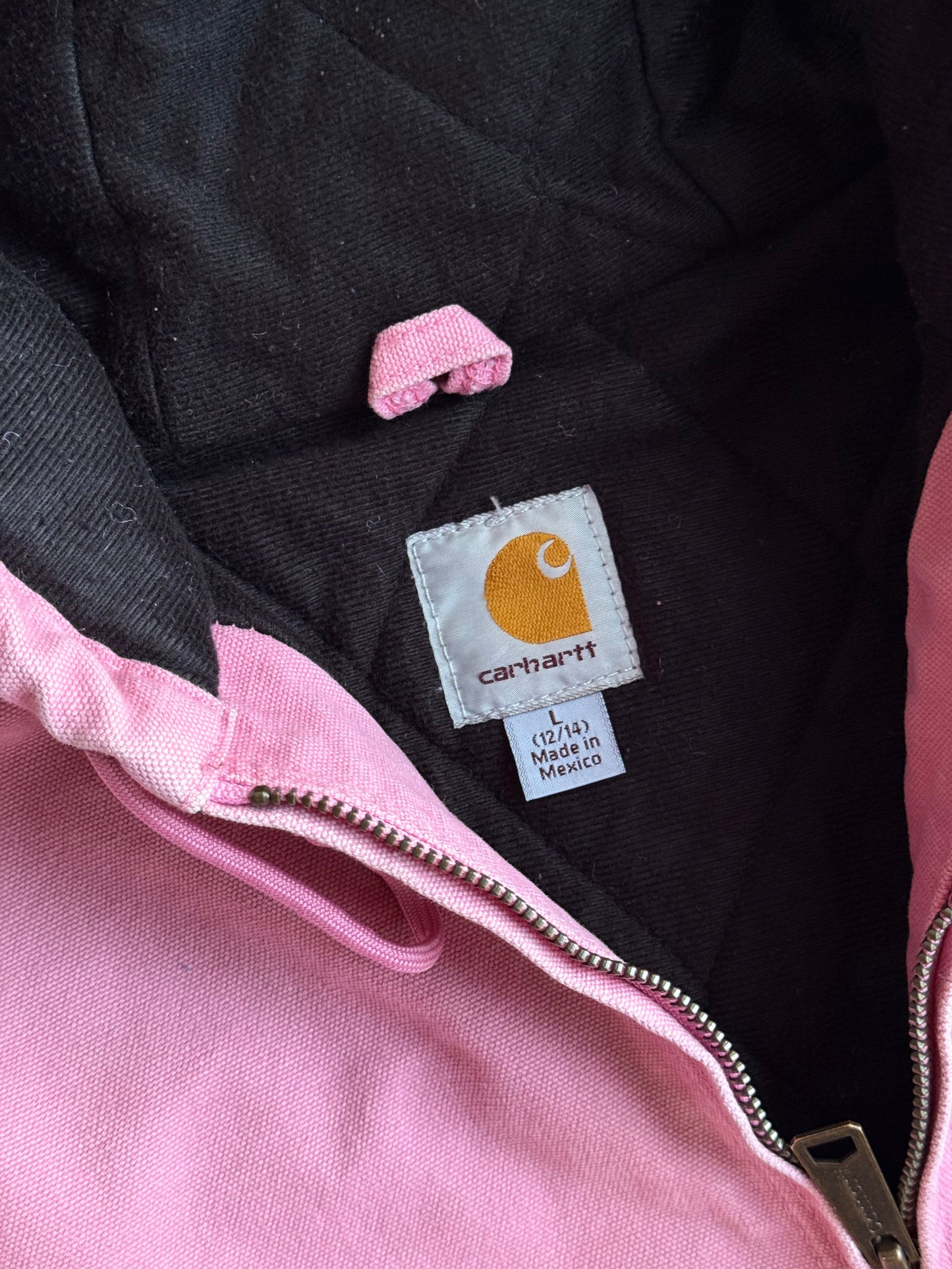 Vintage Pink Carhartt Hooded Jacket - S