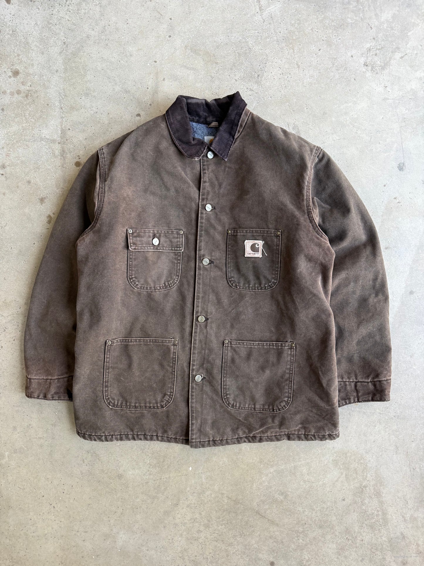 Vintage Mocha Brown Carhartt Chore Coat - L
