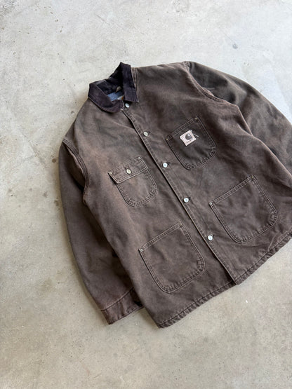 Vintage Mocha Brown Carhartt Chore Coat - L