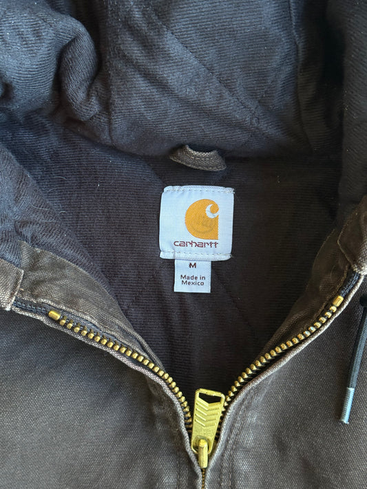 Vintage Mocha Brown Hooded Carhartt Jacket - M