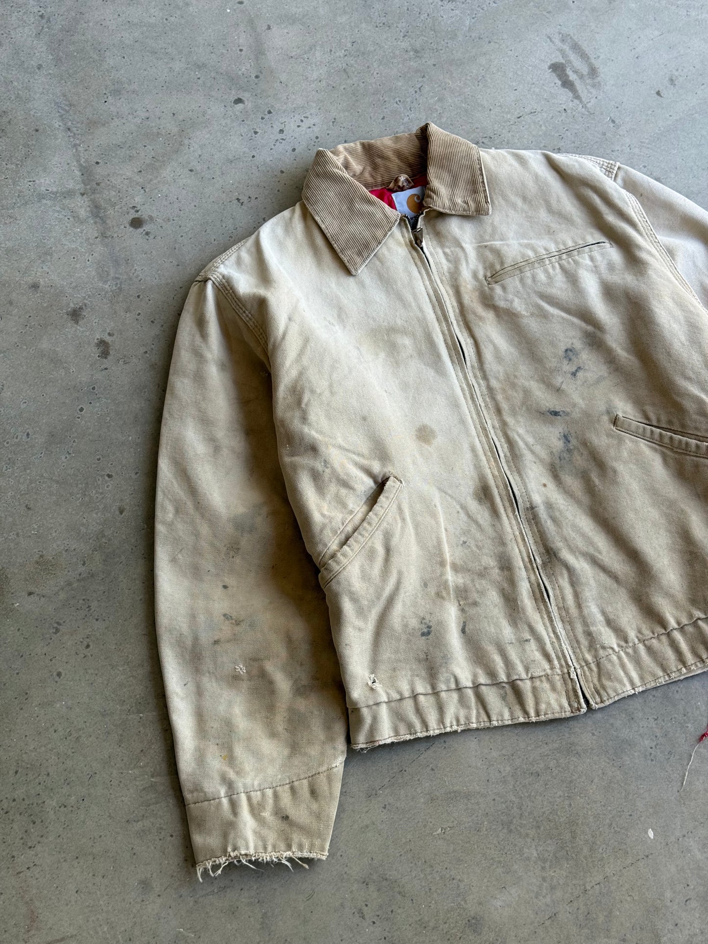 Vintage Faded & Distressed Tan Carhartt Detroit Jacket -  S