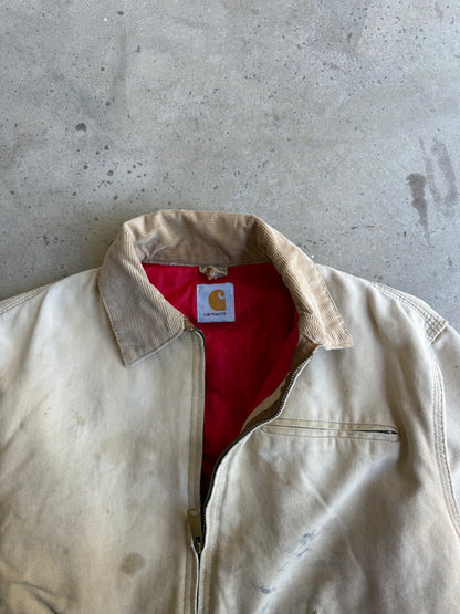 Vintage Faded & Distressed Tan Carhartt Detroit Jacket -  S