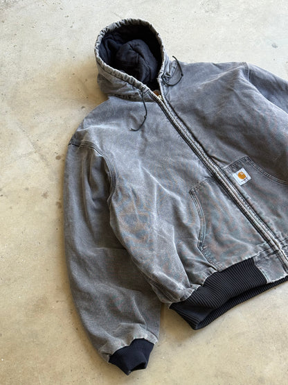 Vintage Faded Black Carhartt Hooded Jacket -XXL DZ