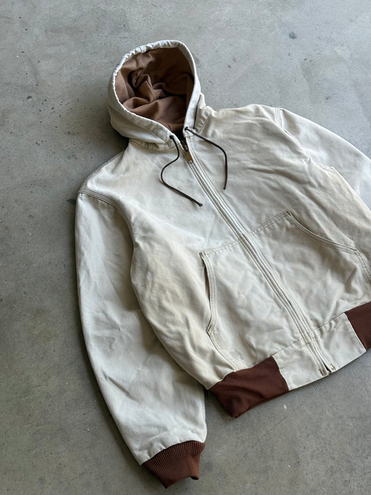 Vintage Tan Hooded Crarhartt Jacket - S