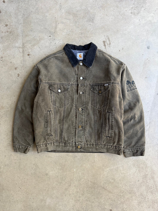 Vintage Mocha Brown Carhartt Trucker Jacket - L