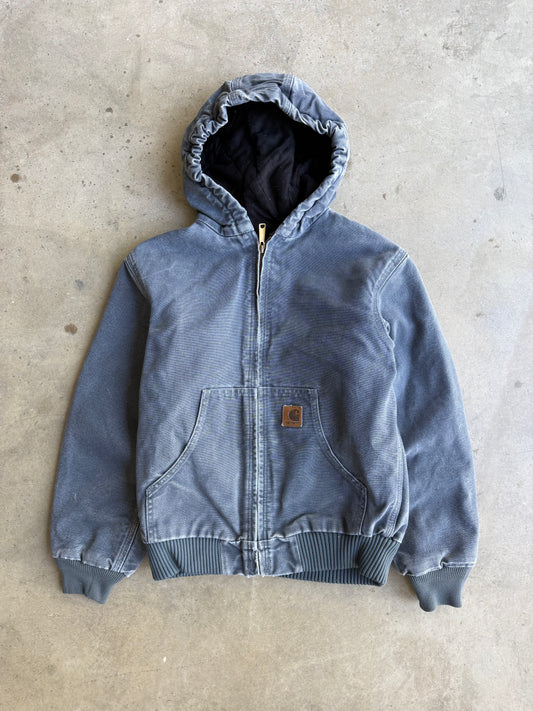 Vintage Charcoal Grey Hooded Carhartt Jacket - XS