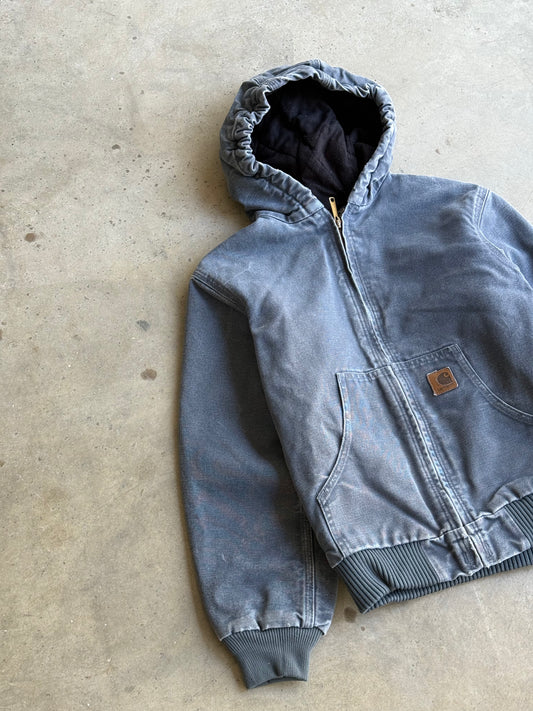 Vintage Charcoal Grey Hooded Carhartt Jacket - XS