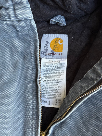 Vintage Charcoal Grey Hooded Carhartt Jacket - XS