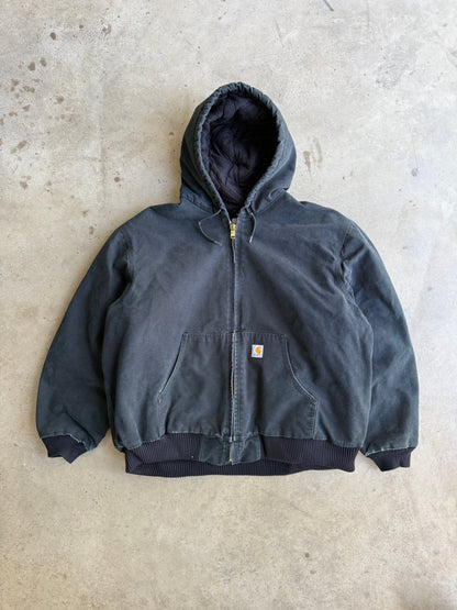 Vintage Black Hooded Carhartt Jacket - XXL