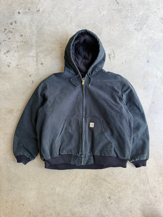 Vintage Black Hooded Carhartt Jacket - XXL