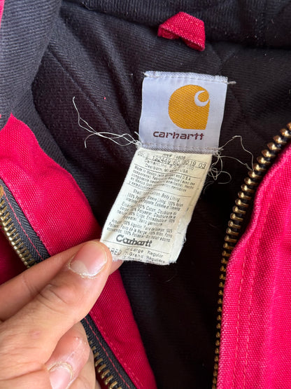 Vintage Red Carhartt Hoded Jacket - XL