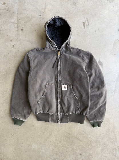 Vintage Faded Brown Hooded Carhartt Jacket - S