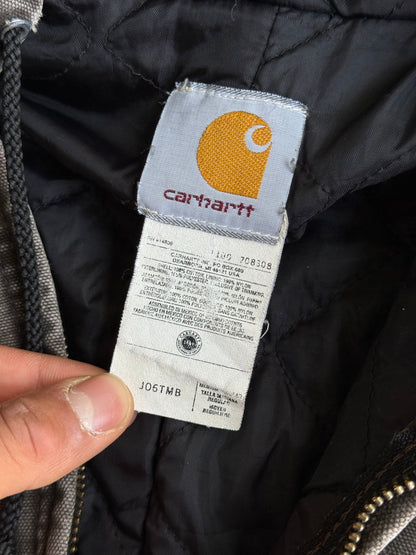 Vintage Faded Brown Hooded Carhartt Jacket - S