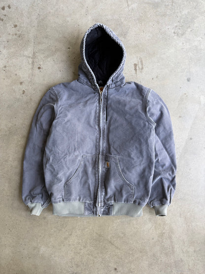Vintage Charcoal Grey Hooded Carhartt Jacket - M DZ