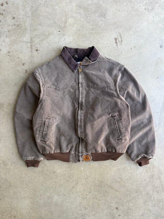 Vintage Faded Mocha Brown Santa Fe Carhartt Jacket - L