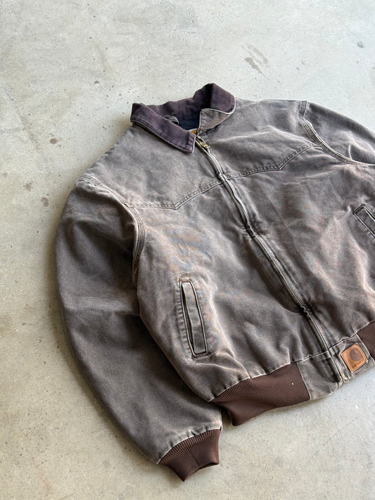 Vintage Faded Mocha Brown Santa Fe Carhartt Jacket - L