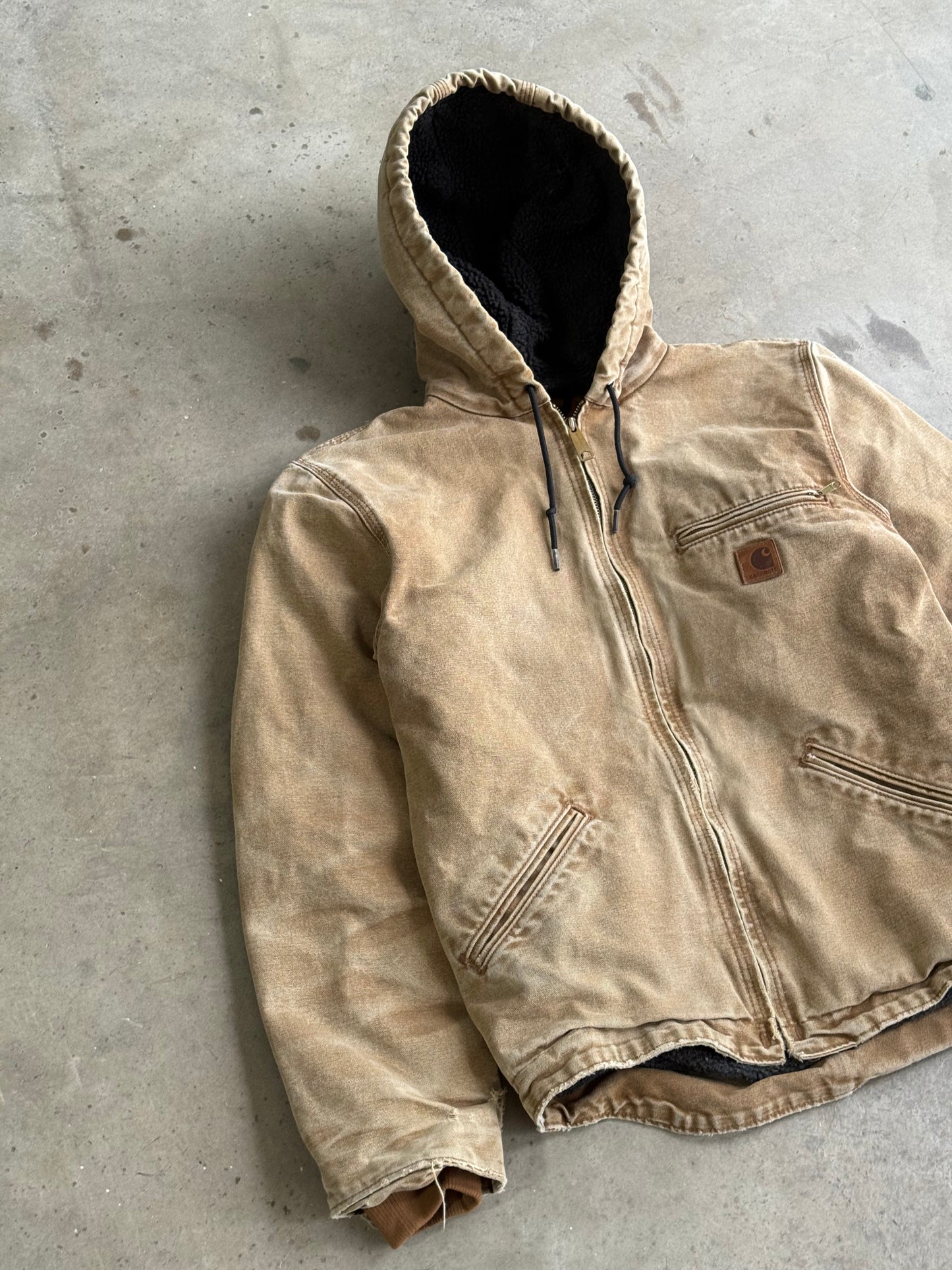 Vintage Tan Fleece Lined Carhartt Jacket - S
