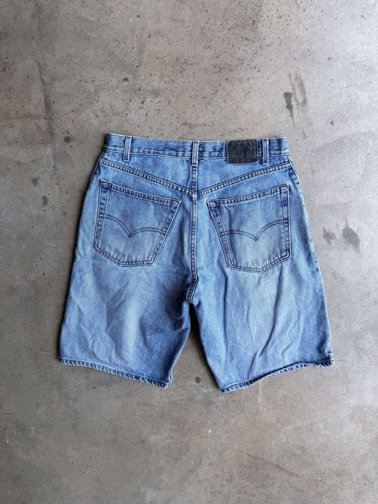 Vintage Washed Loose Silver Tab Levi Denim Shorts  - 32