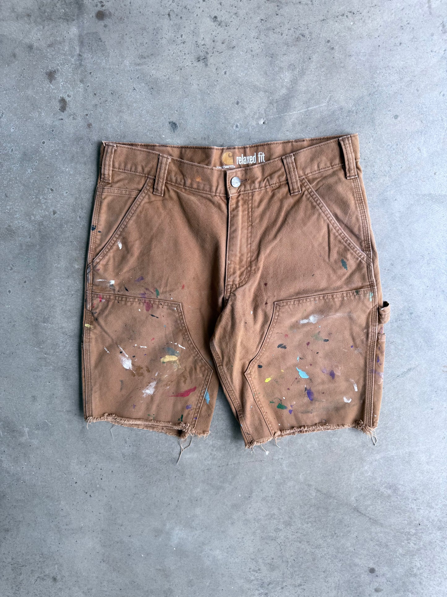 Vintage Tan Painted  Carhartt Carpenter Shorts - 32