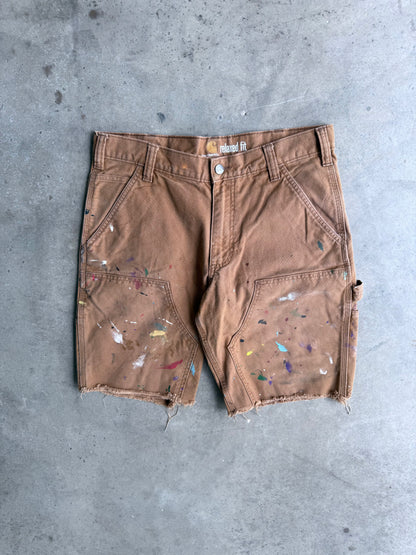 Vintage Tan Painted  Carhartt Carpenter Shorts - 32