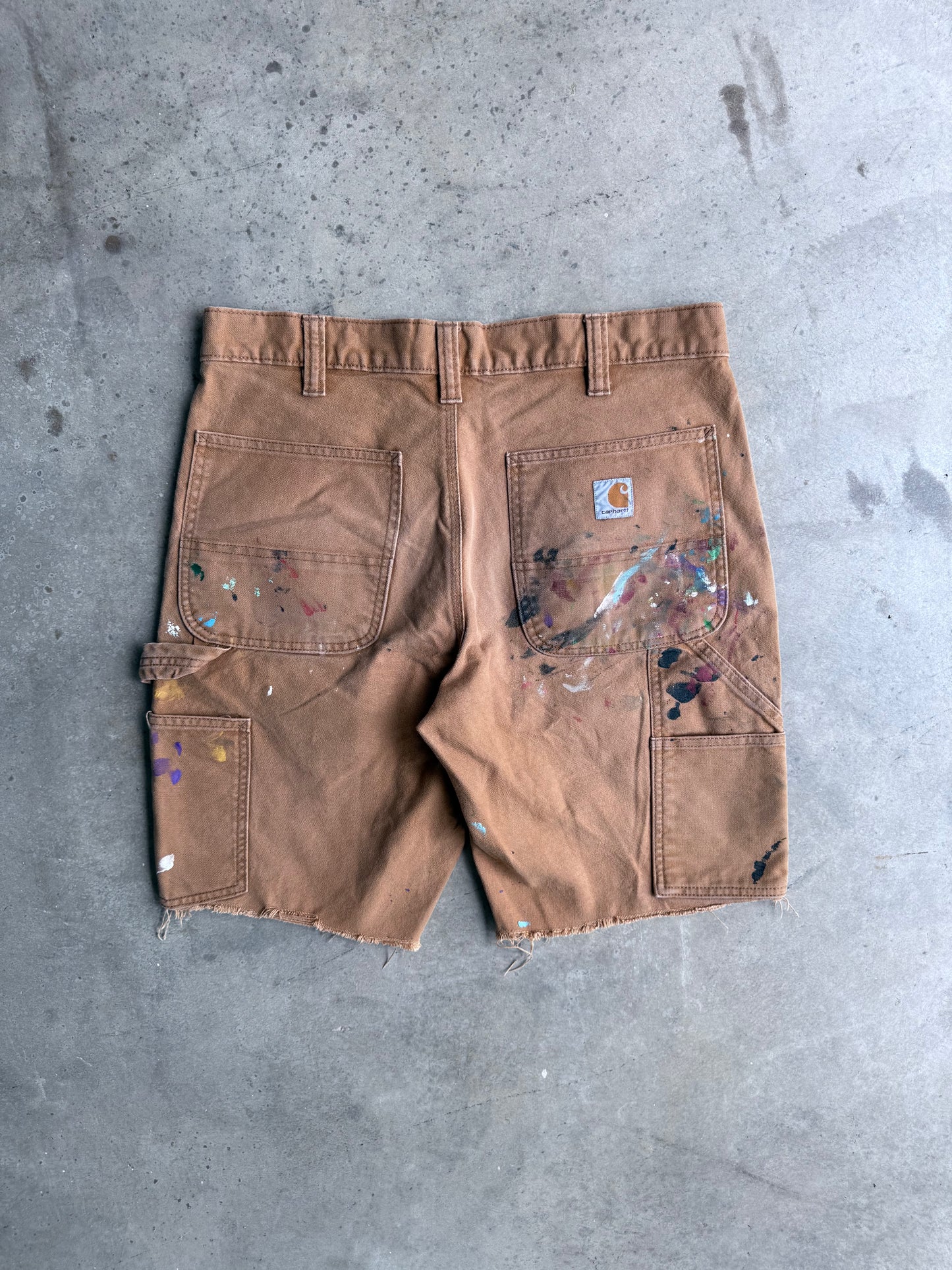 Vintage Tan Painted  Carhartt Carpenter Shorts - 32