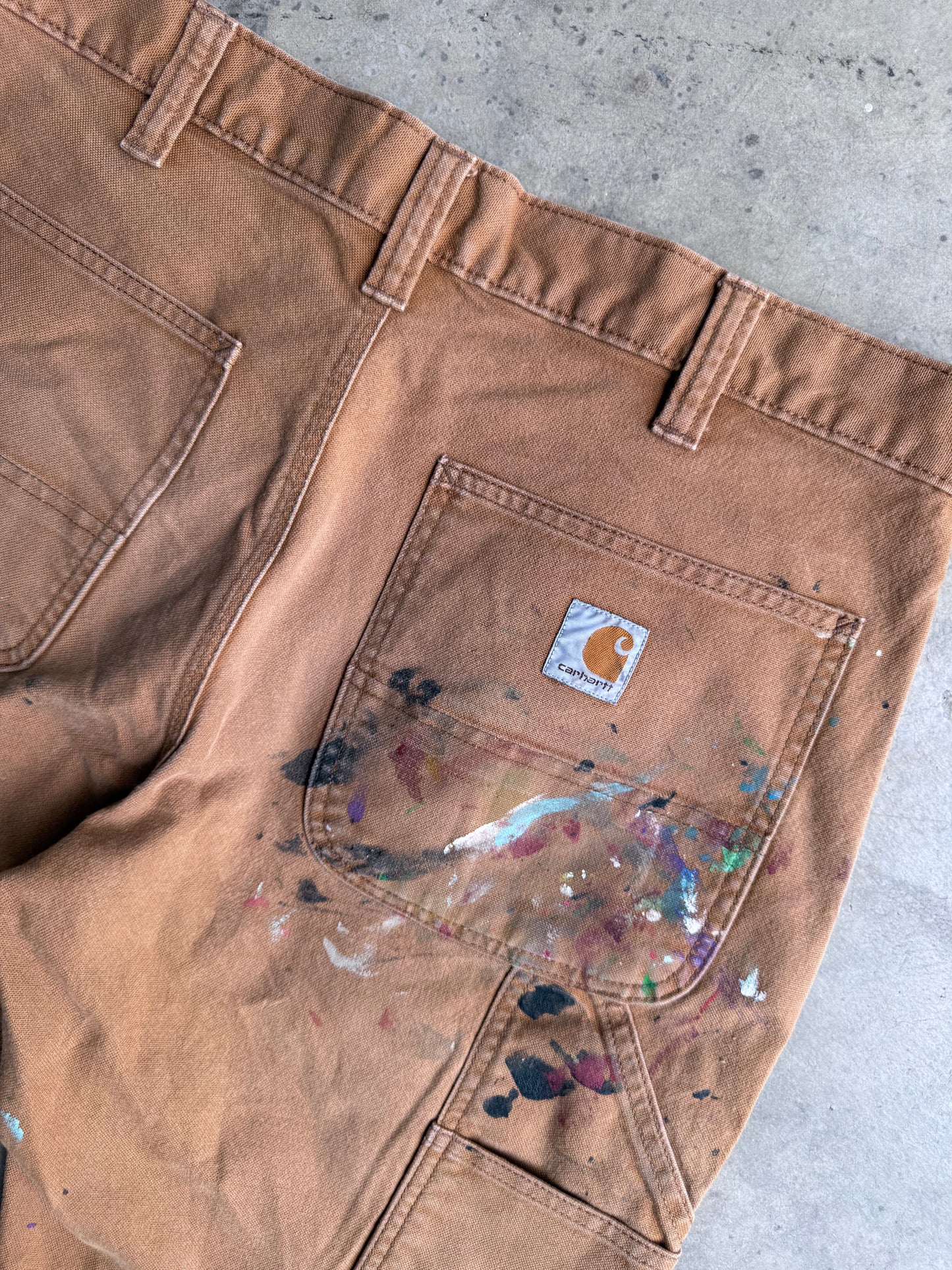Vintage Tan Painted  Carhartt Carpenter Shorts - 32