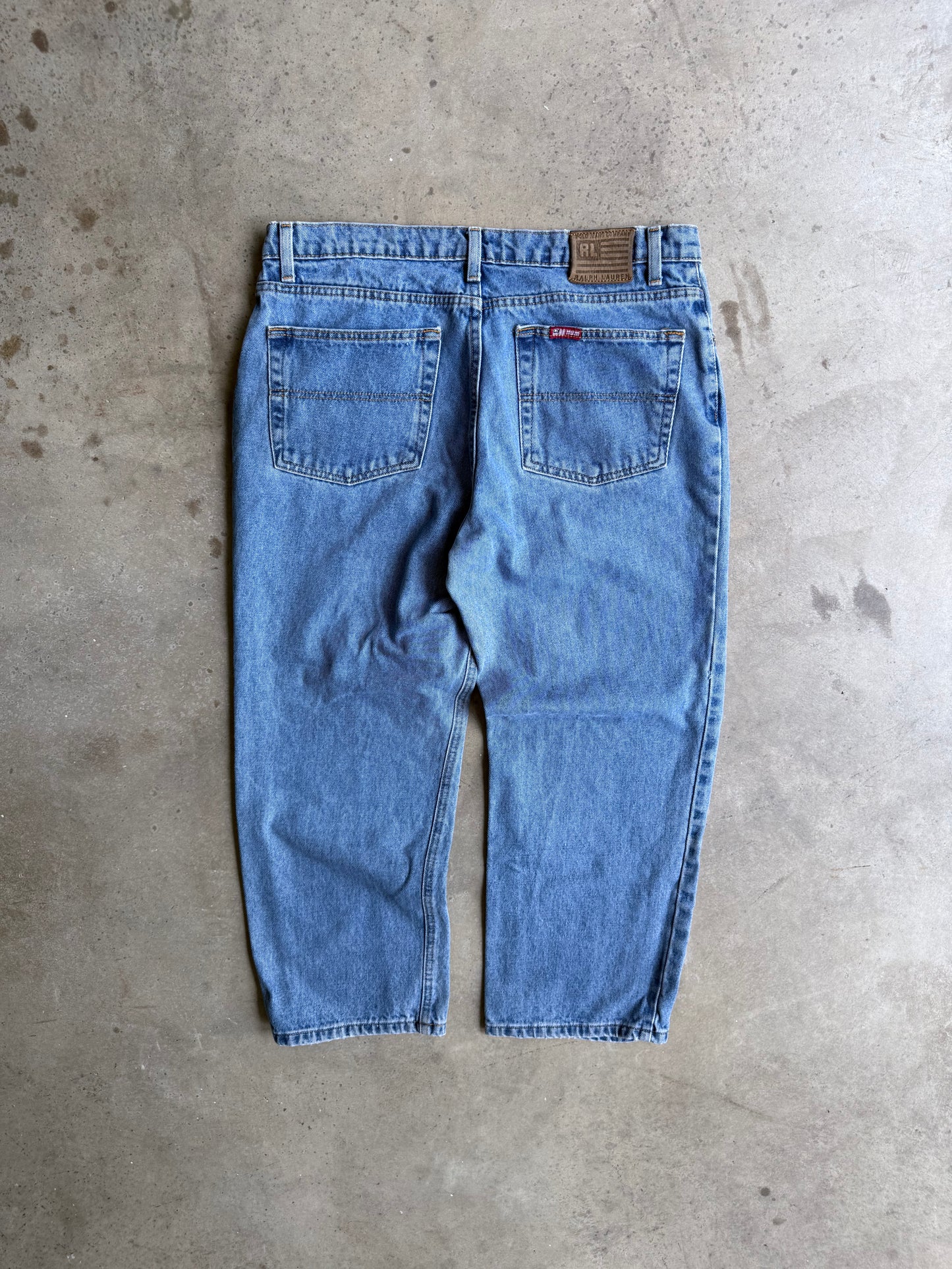 Vintage Light Wash Ralph Lauren Denim Pants - 36